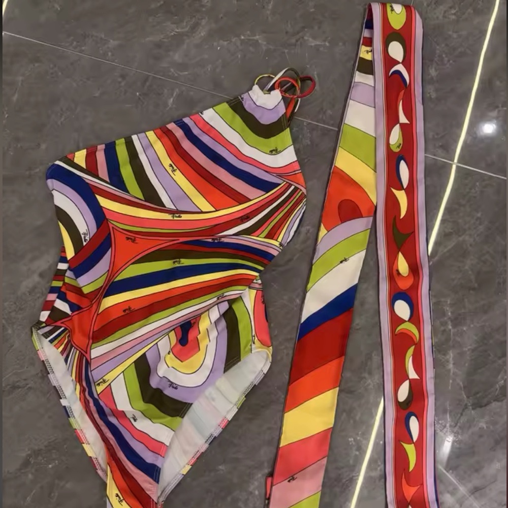 Colorful Striped Pucci swim suit